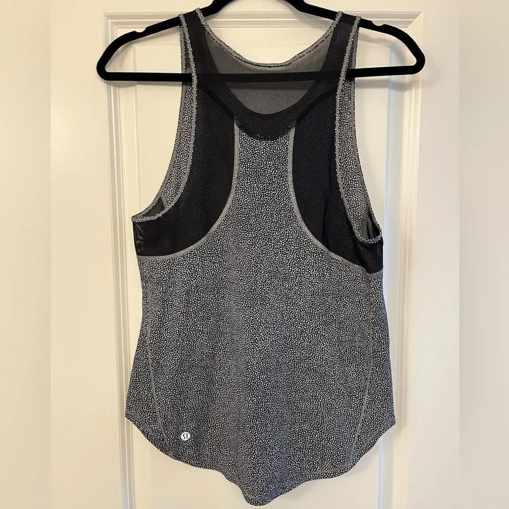 LULULEMON Sculpt Tank II Chakra Print Alpine White Black Mesh Women’s Size 0